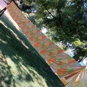 Vintage Waverly fabric granny quilt design